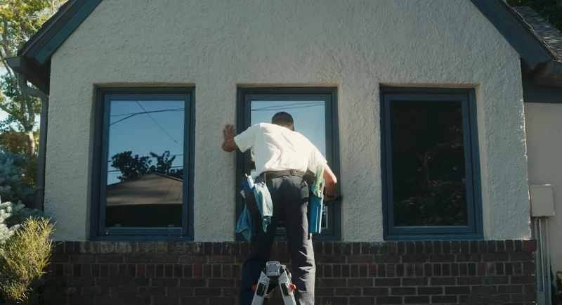 Storm window cleaning on an older Portland home