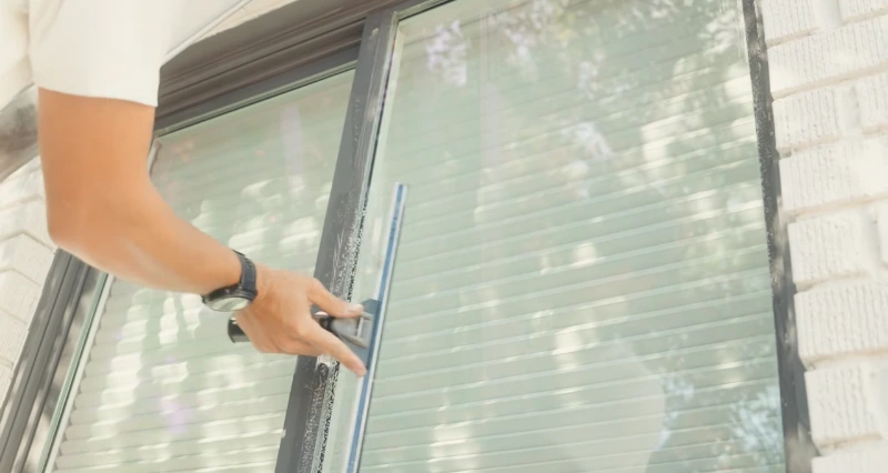 Pure water window cleaning system in use in Portland, OR